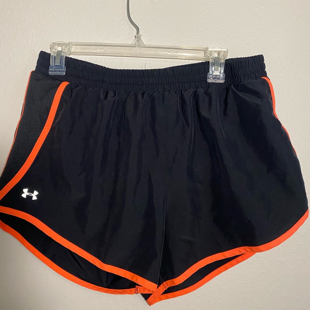 Under armor black and coral athletic shorts